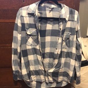Blue and white flannel
